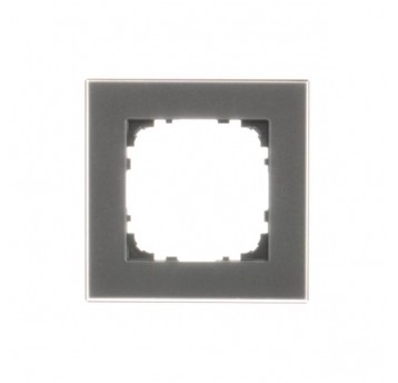 Simon55 Ramka pojedyńcza szkło mrożone czarny mat.