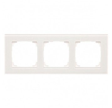 Simon55 Ramka potrójna szkło classic białe