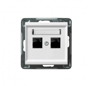 SONATA Gniazdo komputerowe podwójne MMC biały mat