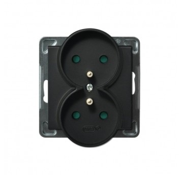 SONATA Gniazdo podwójne z/u czarny metalik