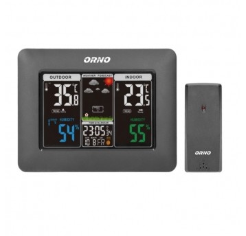 Stacja pogodowa, bezprzewodowa. Wi-Fi, czarna