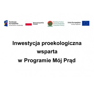 Tabliczka informacyjna A4 PCV Mój Prąd - dotacja