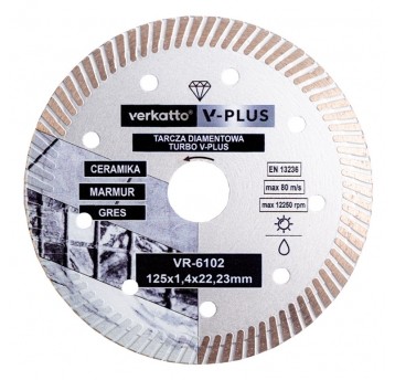 Tarcza diamentowa 125x1,4 Verkatto V-plus VR-6102
