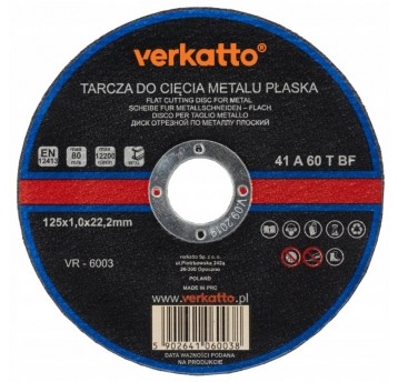 Tarcza do metalu 125x1.0 VR-6003 Verkatto