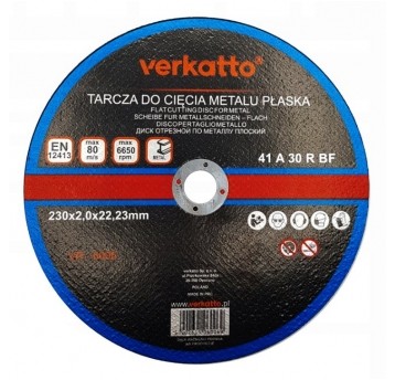 Tarcze do metalu 230x2.0 mm VR-6006 Verkatto