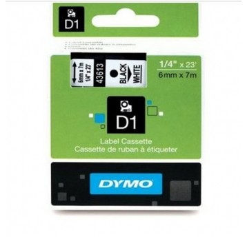 Taśma drukarki DYMO D1 - 6mm x 7m czarny / biały