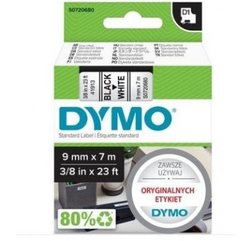Taśma drukarki DYMO D1 - 9mm x 7m czarny / biały