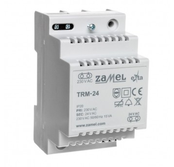 Transformator 230/24VAC 15VA IP20 TH35 TRM-24