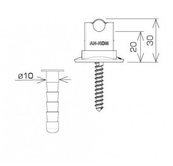 Uchwyt na drut ścienny Typ 3 EasyM