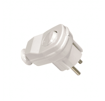 Wtyczka kątowa 2P+Z z wyłącznikiem AWA-Ł/BIAŁA