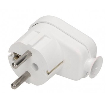Wtyczka kątowa WT-16U UNI-SCHUKO 16A biała 250V