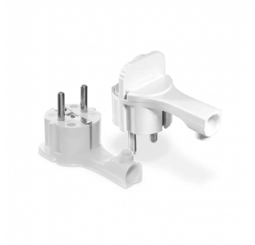 Wtyczka kątowa WT-16UP biała płaska