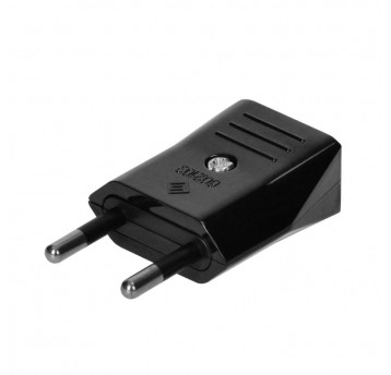 Wtyczka płaska bez uziemienia czarna 2,5A max 625W