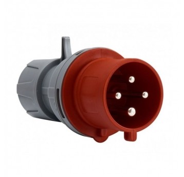 Wtyczka siłowa 16A 4P 400V czerwona IP44 SHARK