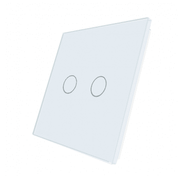 Wyłącznik światła dotykowy podwójny szklany biały