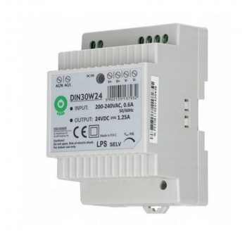 Zasilacz 24V/1.25A DIN30W24 na szynę TH35 reg.