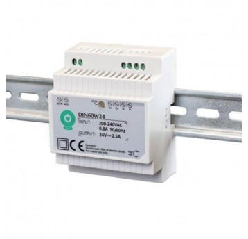 Zasilacz 24V DIN60W24 60W na szynę DIN reg.