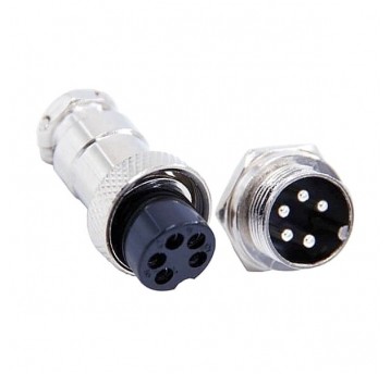 Złącze przemysł. skręcane GX12-5 pin wtyk gniazdo