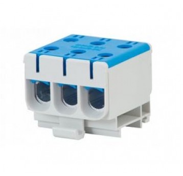 Złączka LZ 3x50/3x50mm2 niebieska na szynę TH35