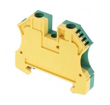 Złączka śrubowa WPE 2,5 żółto-zielon na szynę TH35